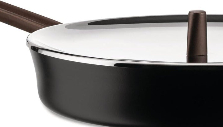 Alessi edo PU113/28 B Bratpfanne mit langem Stiel aus Aluminium mit Antihaftbeschichtung, Griff aus