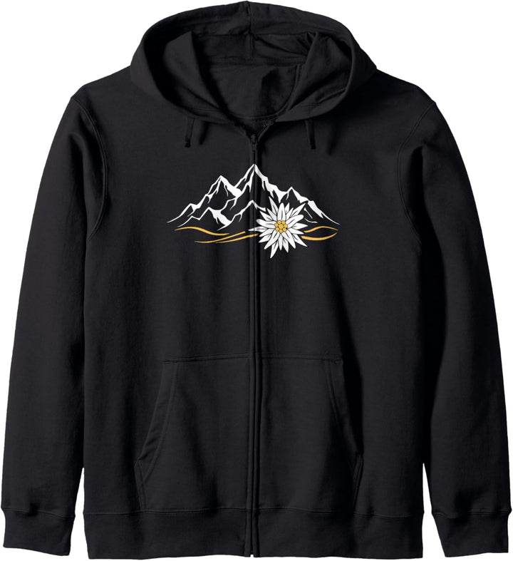 Bergliebe Alpen Edelweiss Lederhose Oktoberfest Natur Outdoor Kapuzenjacke