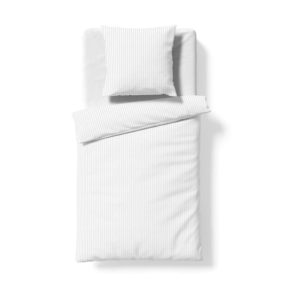 fleuresse gewebte Seersucker Bettwäsche Rio 443342 155x220 cm + 80x80 cm Weiss, 155x220 cm + 80x80 c
