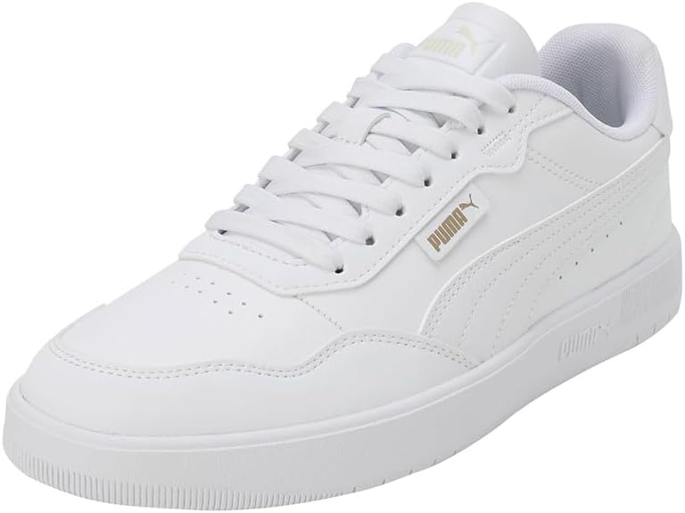 PUMA Herren Court Ultra Lite Sneaker 39 EU Puma White Puma White Puma Gold, 39 EU Puma White Puma Wh