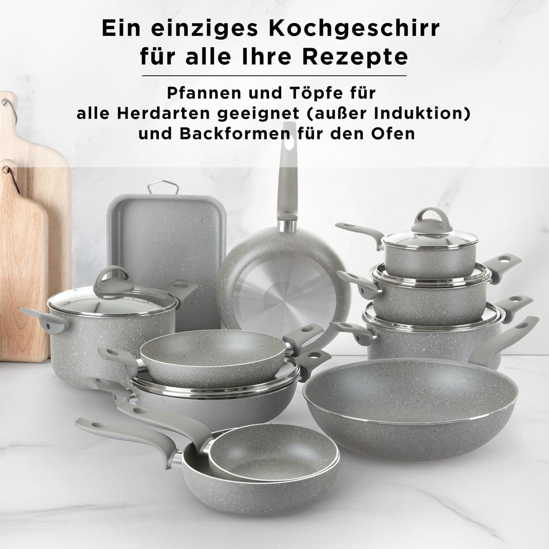 KASANOVA Set Töpfe für traditionelle Kochfelder, antihaftbeschichtetes Töpfe-Set, Kochgeschirr-Set,