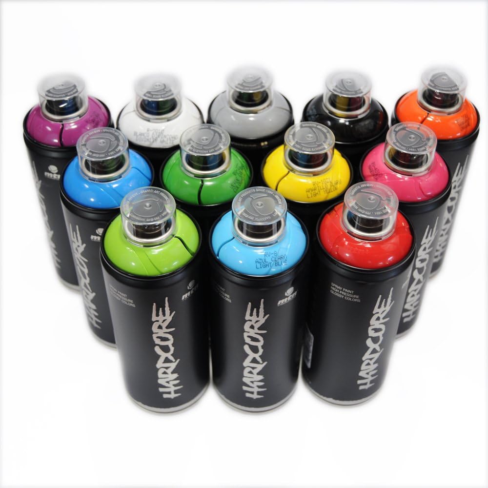 MTN Hardcore Sprühfarbe, 400 ml, beliebte Farben, 12