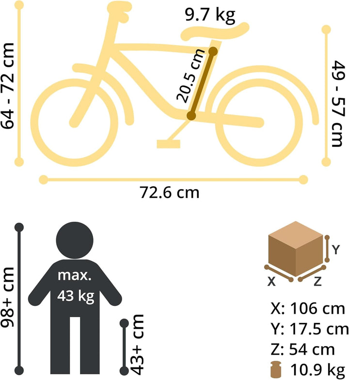 Löwenrad Kinderfahrrad für Jungen und Mädchen ab 3-4 Jahre | 14 Zoll Kinderrad mit Bremse | Fahrrad