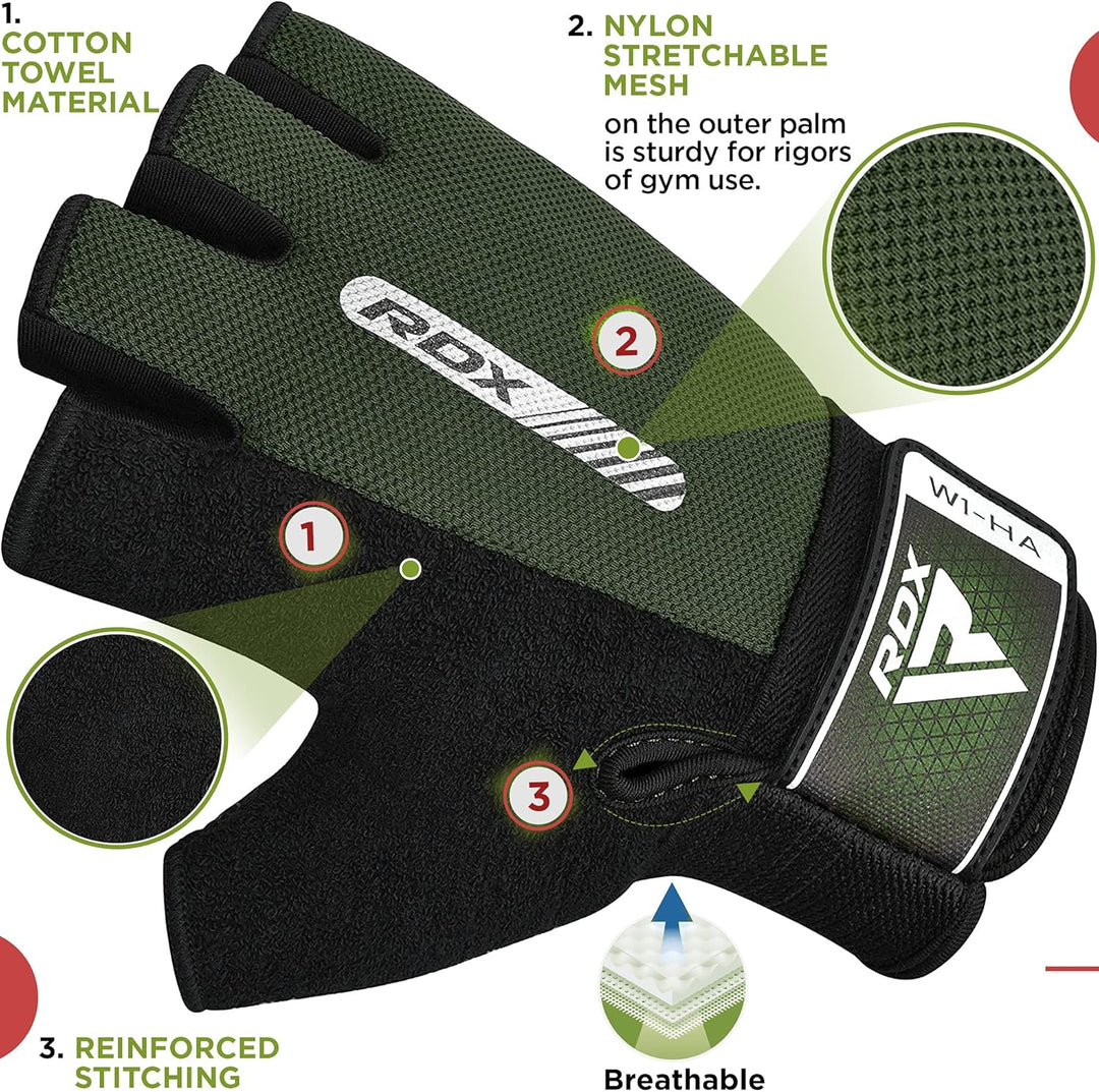 RDX Fitness Handschuhe Damen Herren, Anti-Rutsch Gewichtheben Workout Gym Gloves Krafttraining Train
