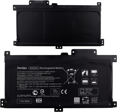 Duotipa Ersatzakku Batterie WA03XL kompatibel mit HP Pavilion X360 15-bk 15-br Series HSTNN-UB7H 916