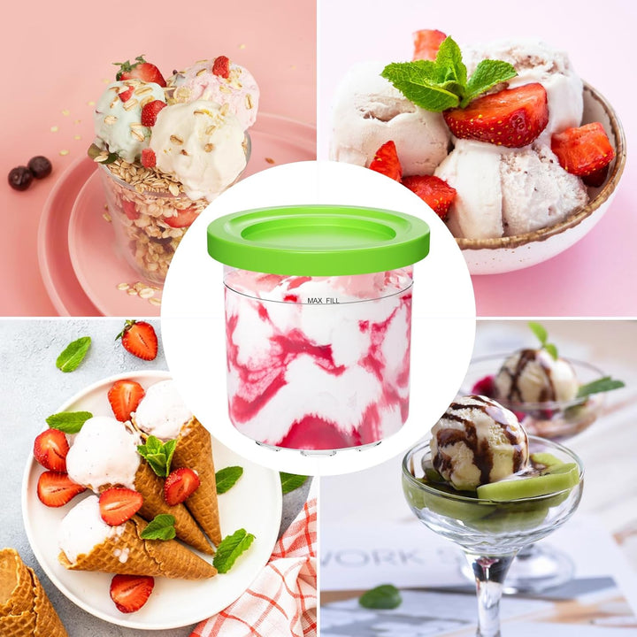 4 Stück Creami Behälter für die Ninja Creami Eismaschine, Ice Cream Behälter Kompatibel mit NC301 NC