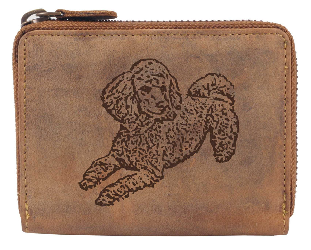 Greenburry Damen-Geldbörse mit Hunde-Motiv Pudel l Geschenkidee für Hundefreunde l Leder, Pudel