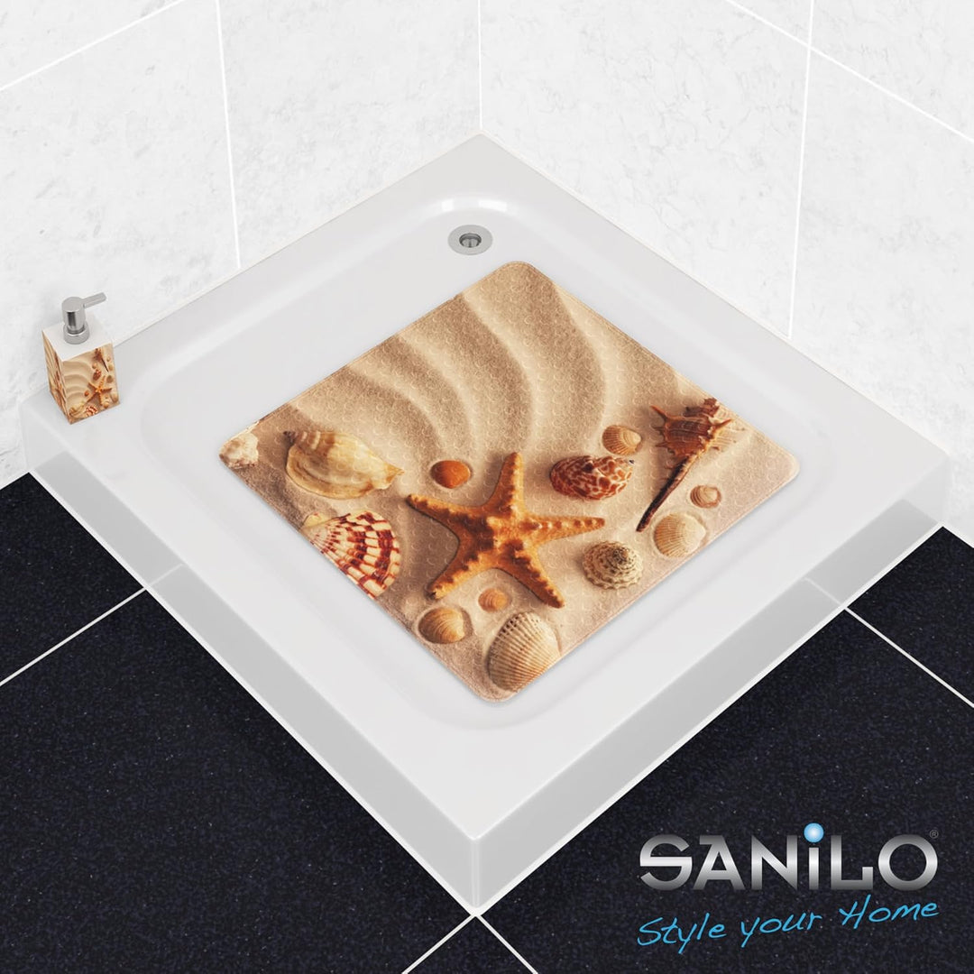 Sanilo Badematte 53 x 53 cm, rutschfeste Duschmatte für Dusche und Badewanne, Antirutschmatte maschi