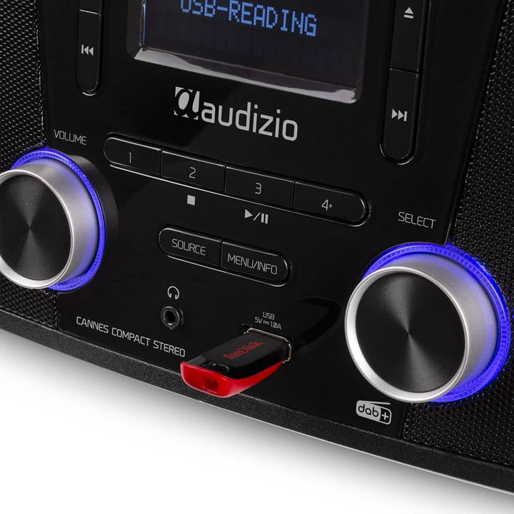 Audizio Cannes Stereo DAB Radio mit CD Player, Bluetooth Stereoanlage Kompaktanlage mit Fernbedienun