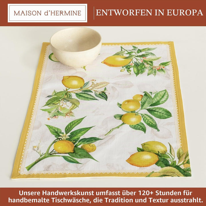Maison d'Hermine Tischsets aus 100% Baumwolle, 4er-Set, 33 cm x 48 cm, dekorative, waschbare Oster-T