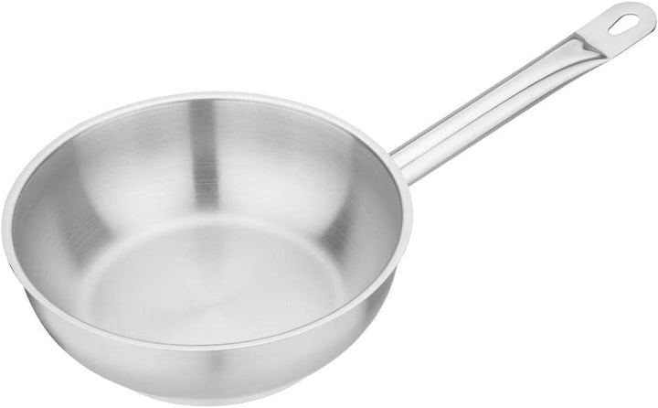 Vogue Edelstahl-Sauté-Bratpfanne 20 cm, Silber, 6,5 cm (H), induktionsgeeignet, verschweisster Griff