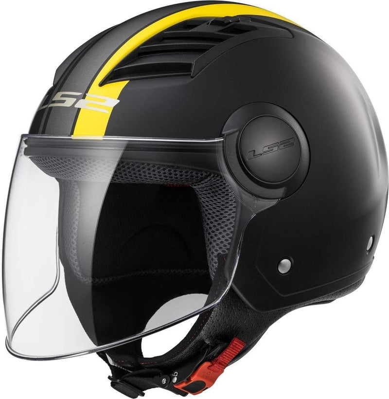 LS2 Helm Motorrad of562 Airflow Metropolis, matt black/yellow Long, XS XS Matt Black Yellow Long, XS