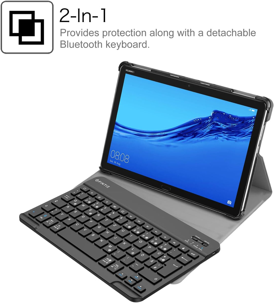 Fintie Tastatur Hülle für Huawei MediaPad M5 Lite 10.1 Zoll - Ultradünn leicht Schutzhülle Keyboard