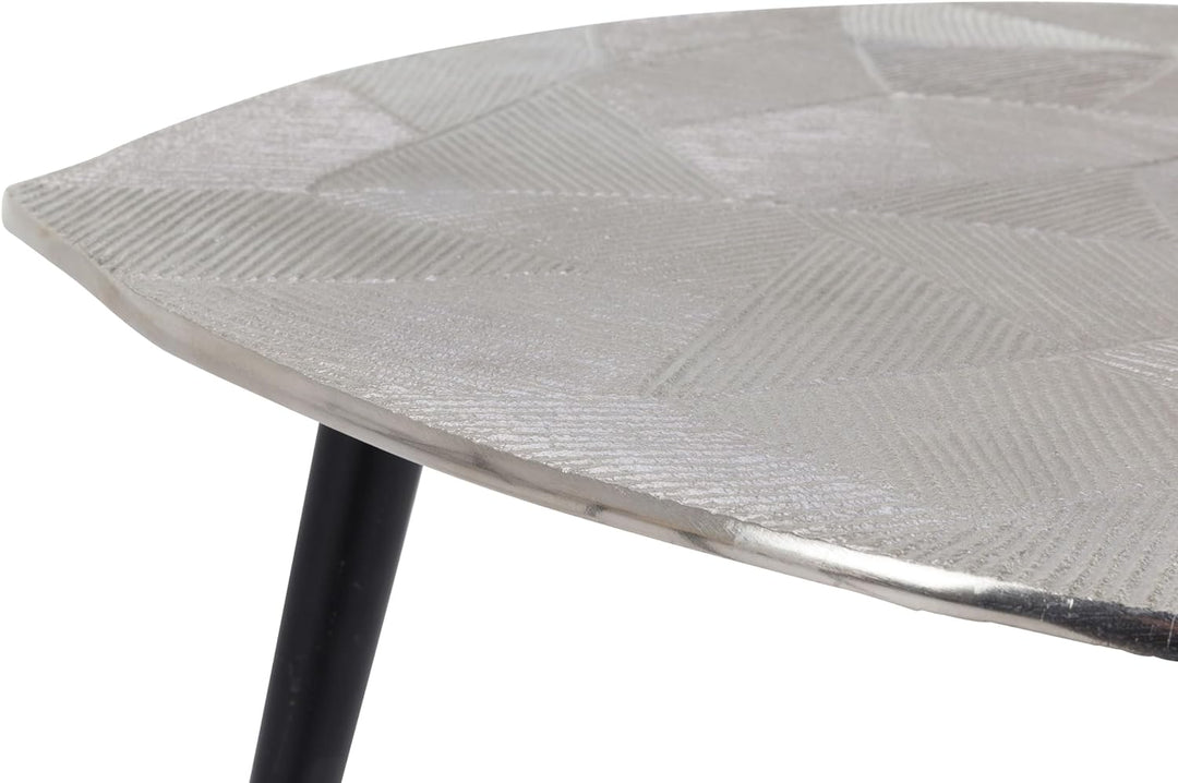 M2 Kollektion Singh 2 Couchtisch/Beistelltisch/Tischset, Metall, silber, Durchmesser, Höhe 50cm