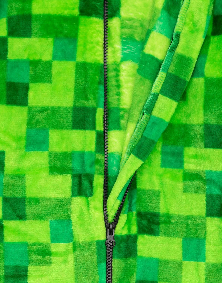 Minecraft Onesie Pixelated Creeper Sleepsuit Gamer Geschenk für Jungen 9-10 Jahre Grün, 9-10 Jahre G