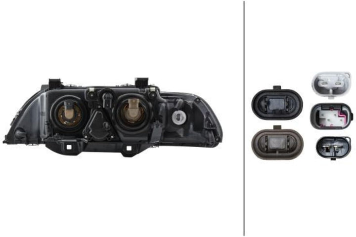 HELLA 1EL 008 053-521 DE/FF/Halogen-Hauptscheinwerfer - rechts - für u.a. BMW 5 (E39) Rechts Gelb, R