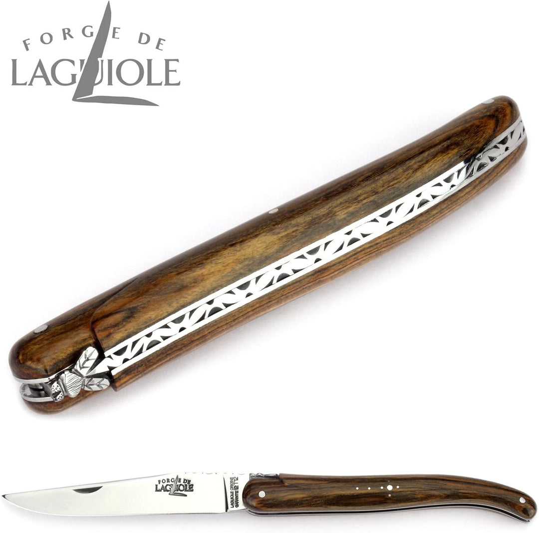 Forge de Laguiole Collection Taschenmesser - 12 cm - Griff Pistazienholz - Klinge 10 cm matt