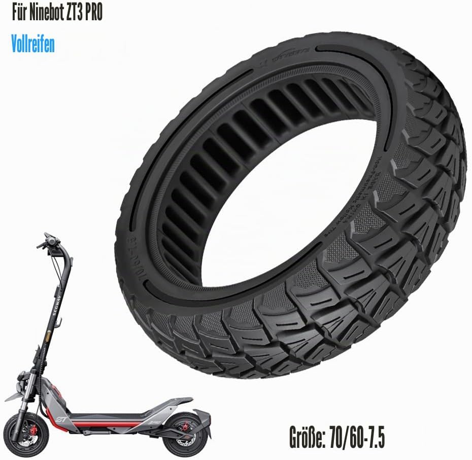70/60-7,5 Vollreifen für Segway ZT3 Pro D/Ninebot MAX G3 D Elektroroller Ersatzreifen Vollgummireife
