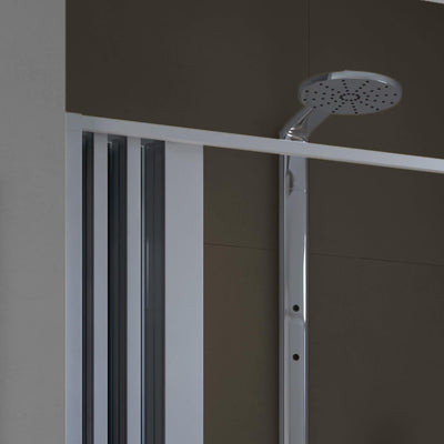 DUSCHTÜRE PVC KUNSTSTOFF FALTTÜR FÜR NISCHE DUSCHTRENNWAND DUSCHABTRENNUNG ZENTRALE ÖFFNUNG 130-150