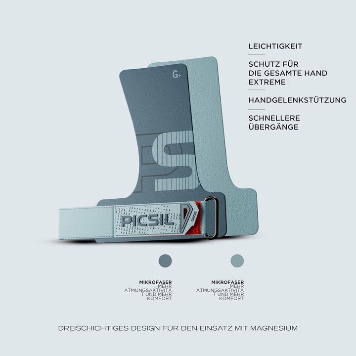 PICSIL Condor Hand Grips – Profi‑Griffpolster aus Kunstleder, Chalk‑kompatibel, Handschutz für Calis