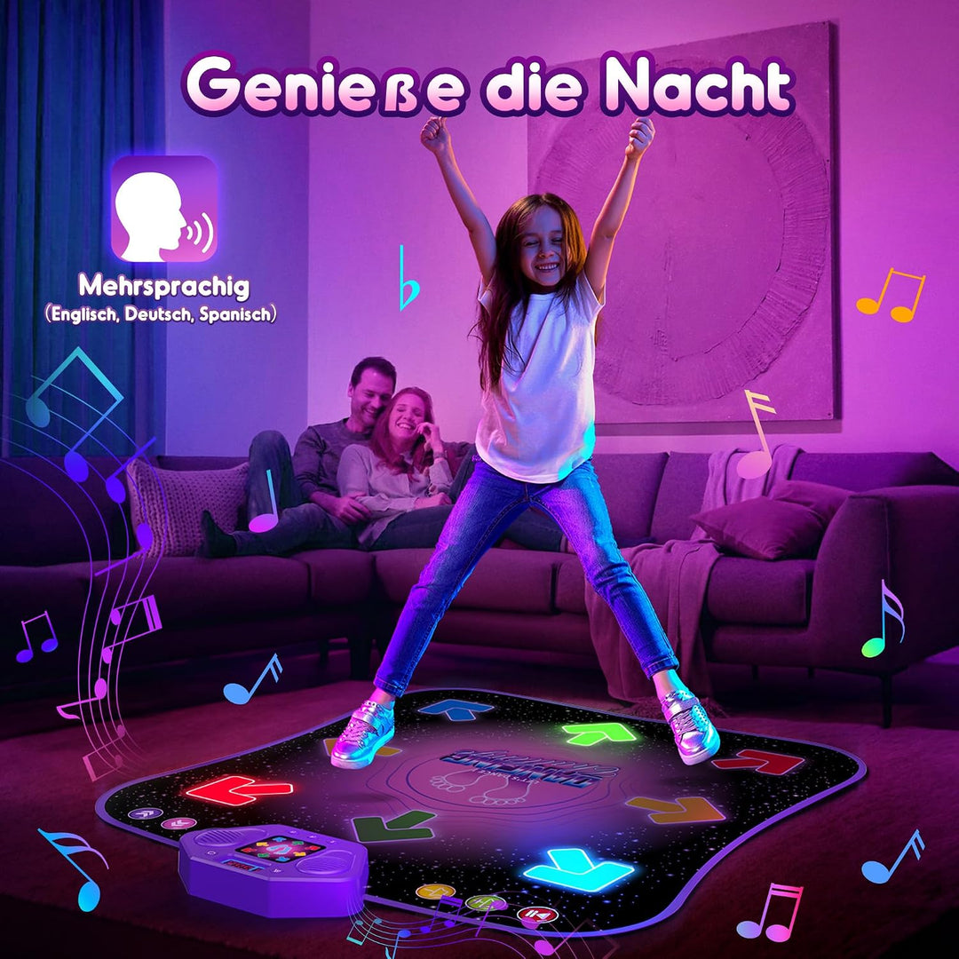 Tanzmatte für Kinder ab 6-8 Jahre Geschenke für Mädchen Tanzmatte mit Bluetooth Beleuchtete Musikmat