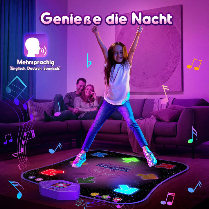 Tanzmatte für Kinder ab 6-8 Jahre Geschenke für Mädchen Tanzmatte mit Bluetooth Beleuchtete Musikmat