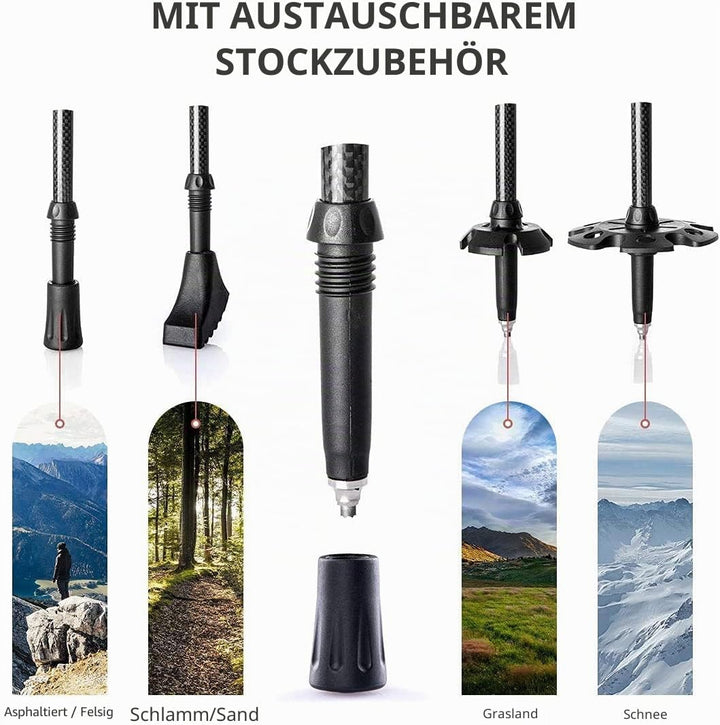 Naturehike Wanderstöcke Trekkingstöcke aus Carbon Ultraleichte Nordischer Wanderstöcke für Reise Wan
