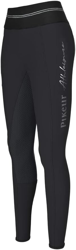 Pikeur Damen Vollbesatz Reithose GIA Grip Athleisure Schwarz 76, Schwarz 76