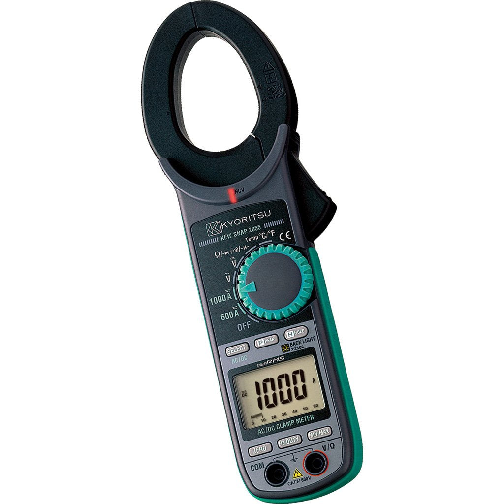 Kyoritsu KEW 2055 Stromzange Digital Kompakt für die Grösse von laufenden AC/DC, Spannungen AC/DC, W