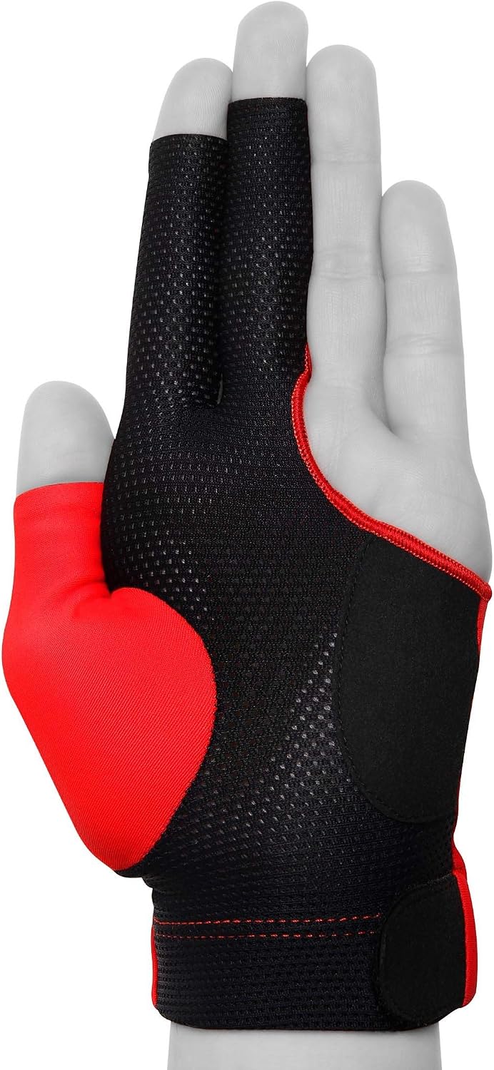 KAMUI Billardhandschuh QuickDry für linke Hand, Rot XS, XS