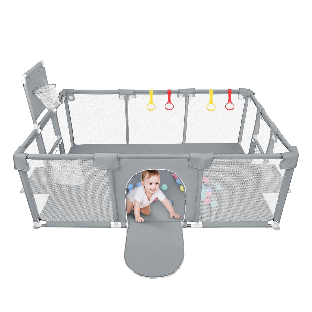 Laufstall Baby,Laufstall baby faltbar für Babys mit weichem,Baby Laufstalls mit Reissverschlusstür,K