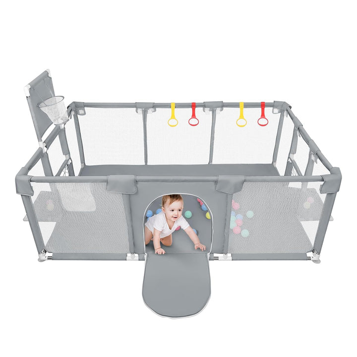 Laufstall Baby,Laufstall baby faltbar für Babys mit weichem,Baby Laufstalls mit Reissverschlusstür,K