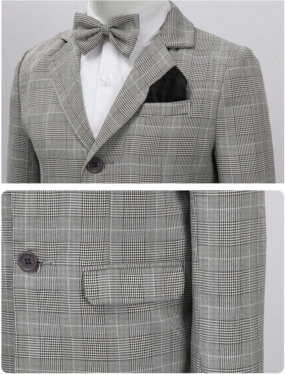 mintgreen Jungen Anzug Blazer 2PCS Gentleman Tuexdo Sätze Blazer + Hose + Fliege 5-12 Jahre 116-122
