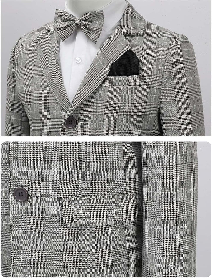 mintgreen Jungen Anzug Blazer 2PCS Gentleman Tuexdo Sätze Blazer + Hose + Fliege 5-12 Jahre 116-122