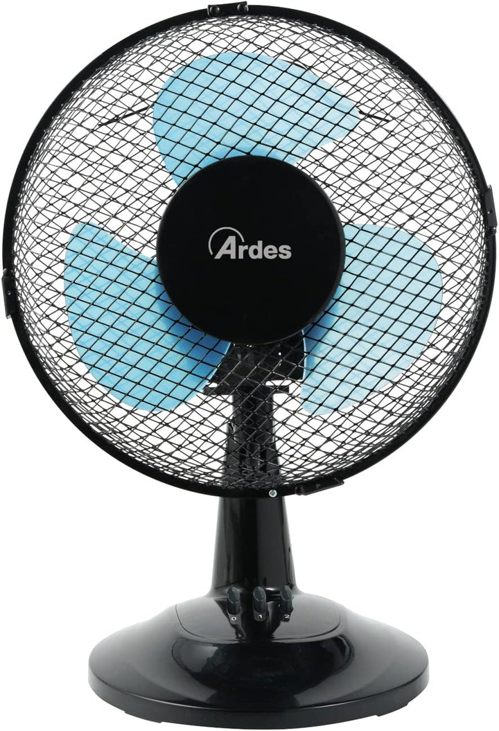 ARDES - AR5EA23B Leiser Tischventilator 3 FLÜGEL NEW EASY 23 - Ardes Ventilator ganz in Schwarz Oszi