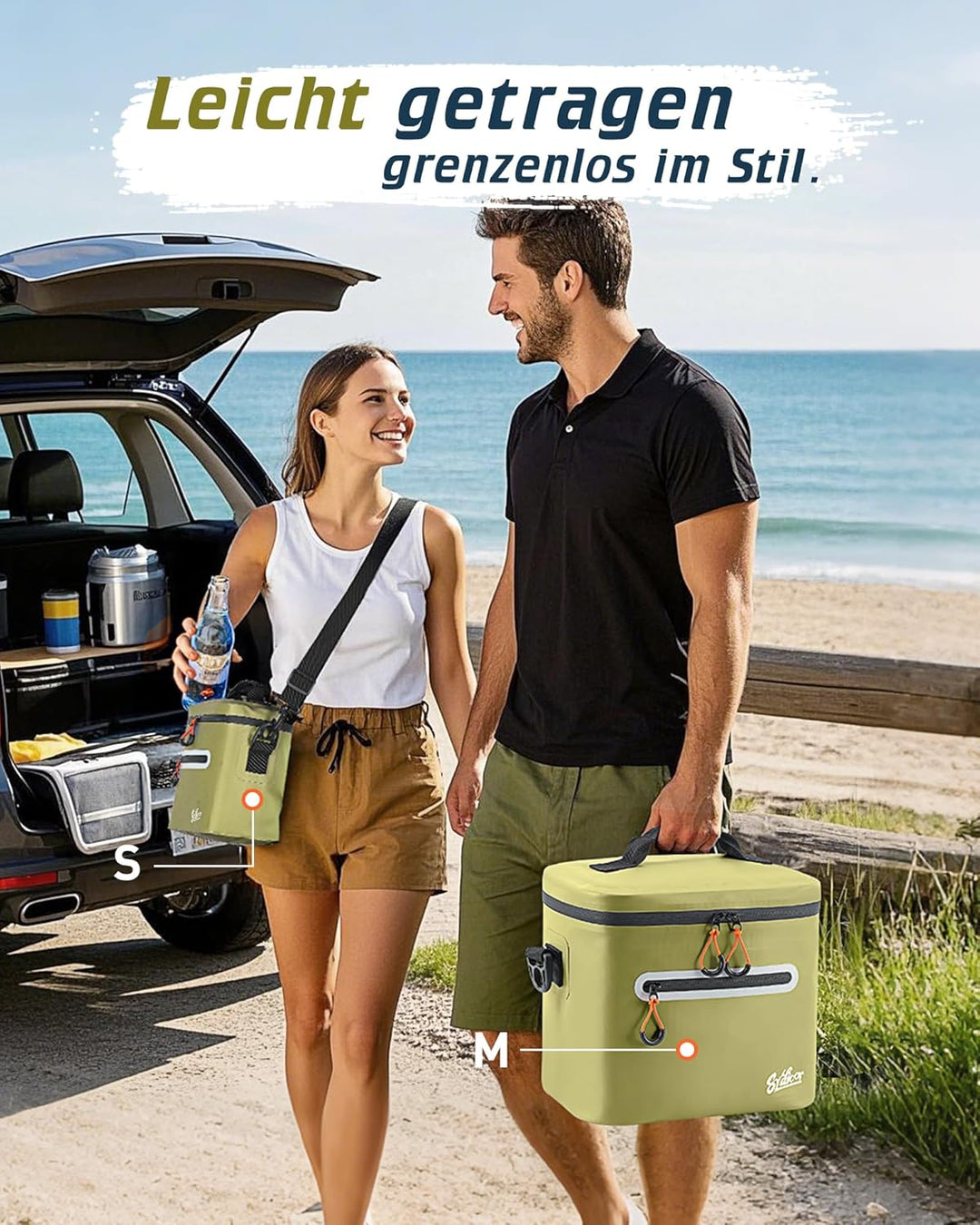 Kühltasche 7/14/24L - Isoliert & Wasserdicht | Tragbare Mini-Kühltasche mit Thermo-Iso-Schicht | Lei