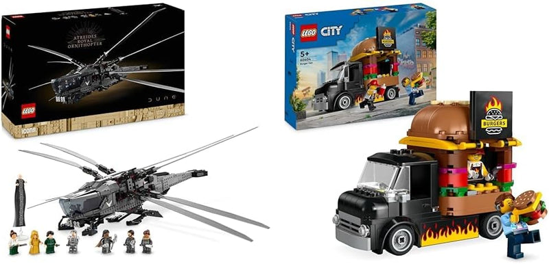 LEGO 10327 Icons Dune Atreides Royal Ornithopter, Set zum Sammeln für Erwachsene & City Burger-Truck