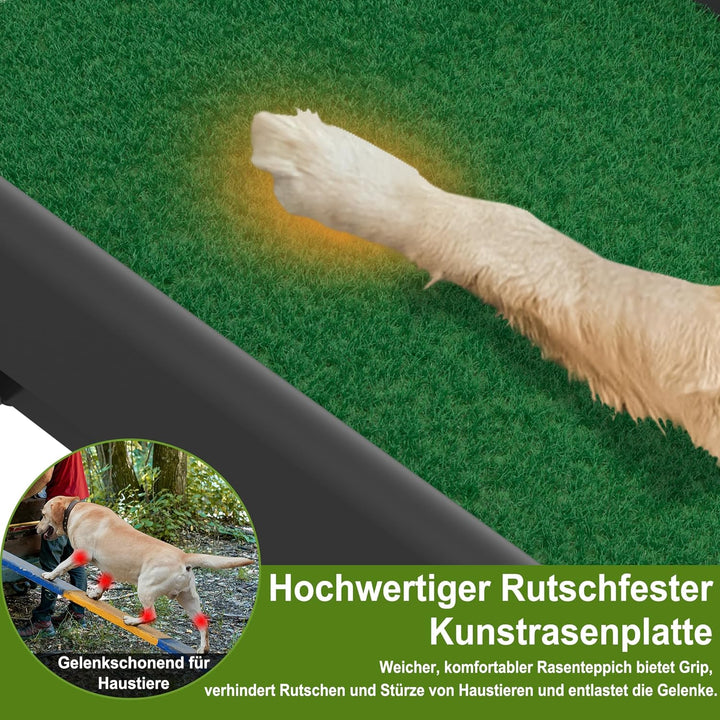 Hunderampe Auto klappbar 156 x 40cm Kunststoff Anti-Rutsch Autorampe Kofferraumrampe für Haustiere H