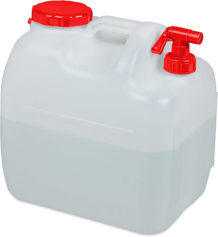 Relaxdays Wasserkanister mit Hahn, Schraubdeckel, Trinkwasserkanister Camping, 23 l, BPA-frei, Kunst
