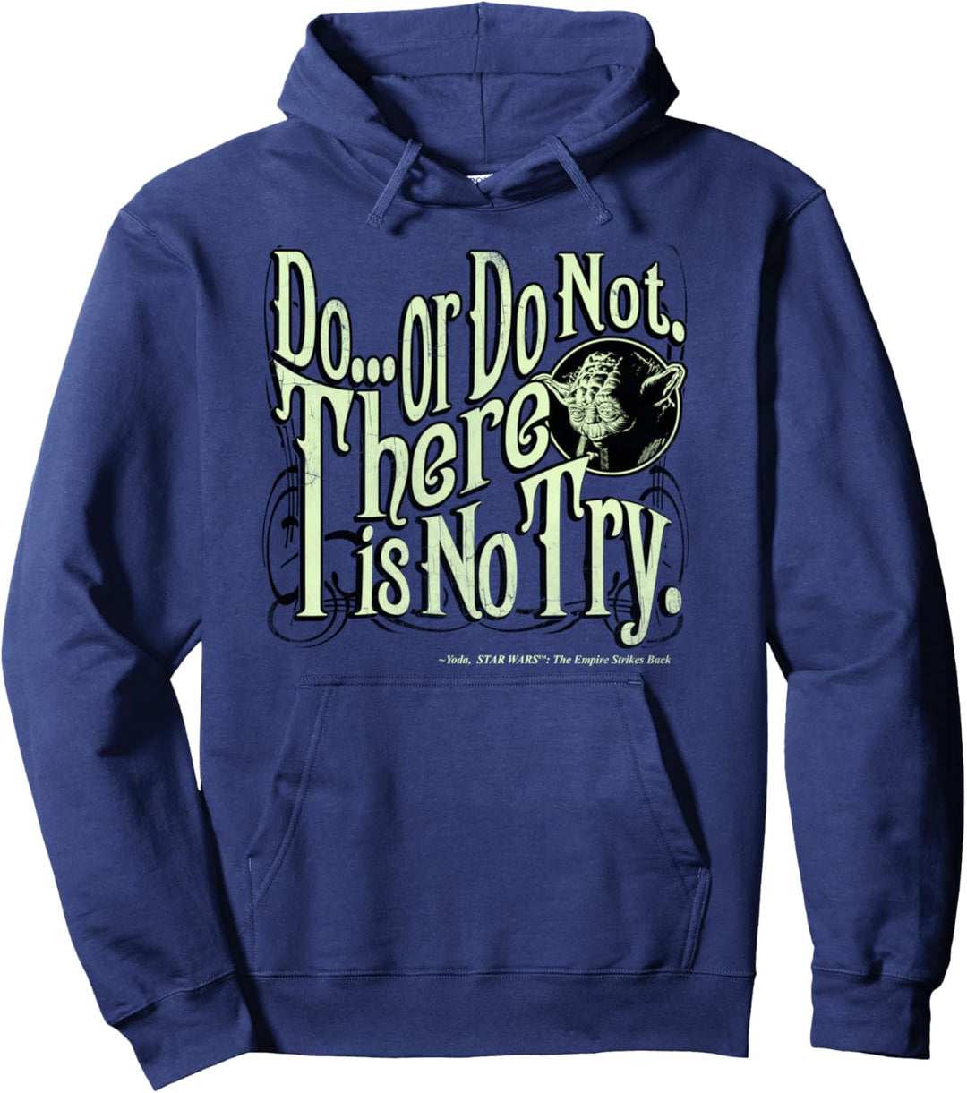 Star Wars Yoda There Is No Try Text Poster Pullover Hoodie