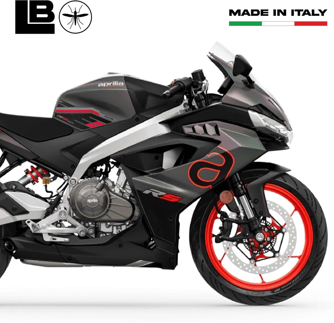 LABELBIKE 3D Motorrad Tankaufkleber kompatibel mit Aprilia | RS 457 2024, Seitlicher Harzschutz, Kra