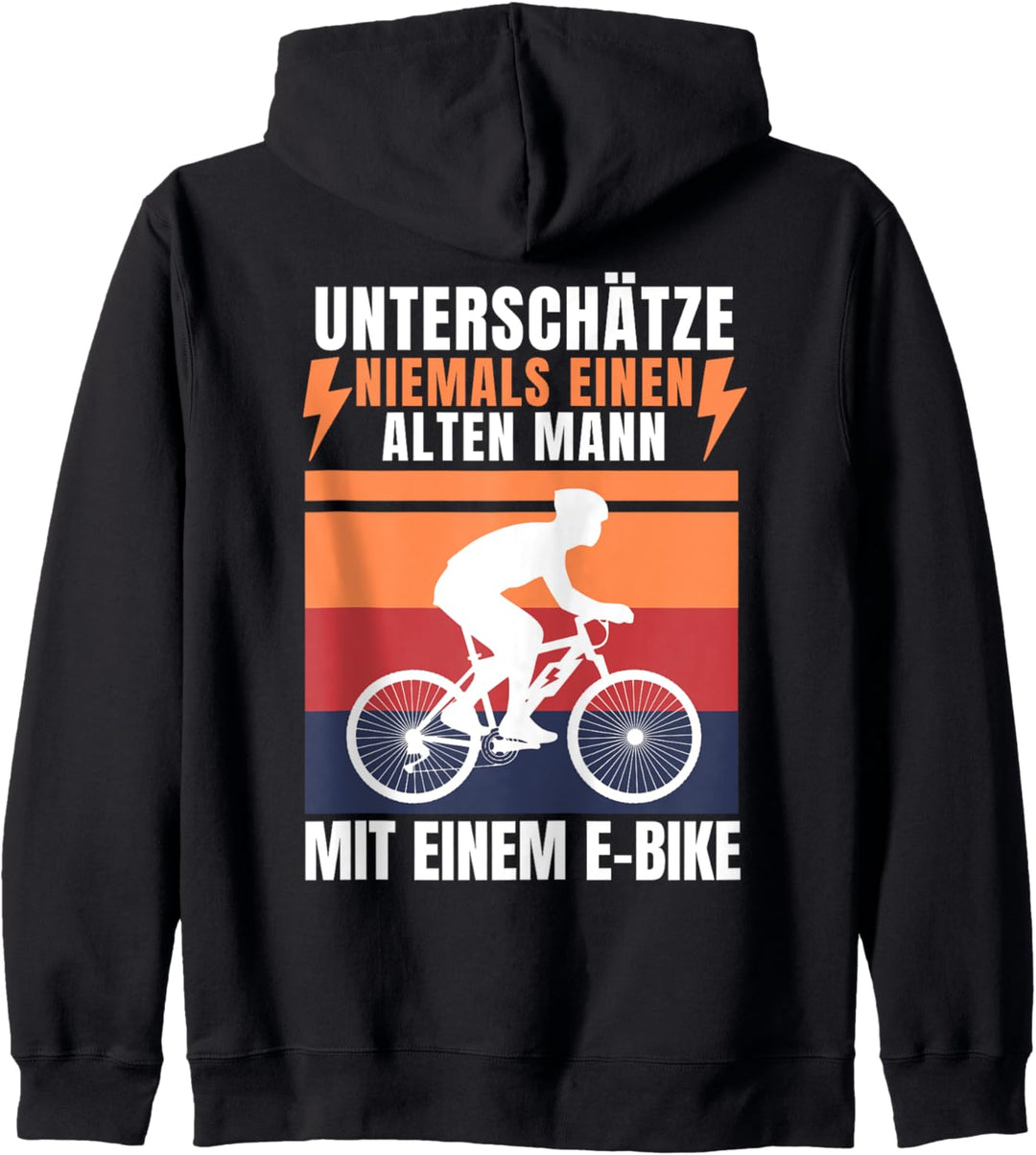 Alten Mann E-Bike Lustiges Fahrradfahrer Fahrrad Rad Spruch Kapuzenjacke