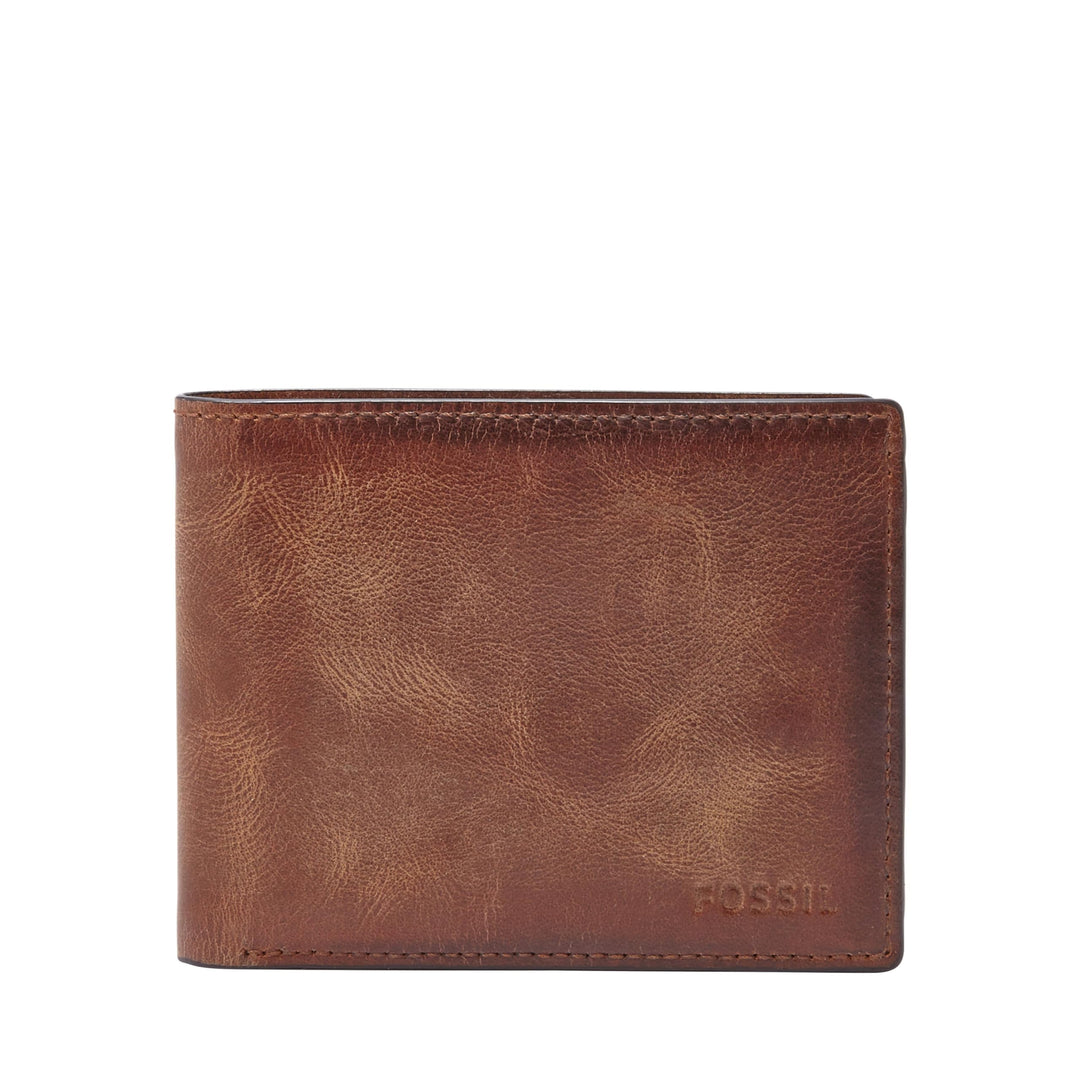 Fossil Herren RFID-geldbörse mit Klappdeckel Reisezubehör-Faltbare Brieftasche Einheitsgrösse Braun,