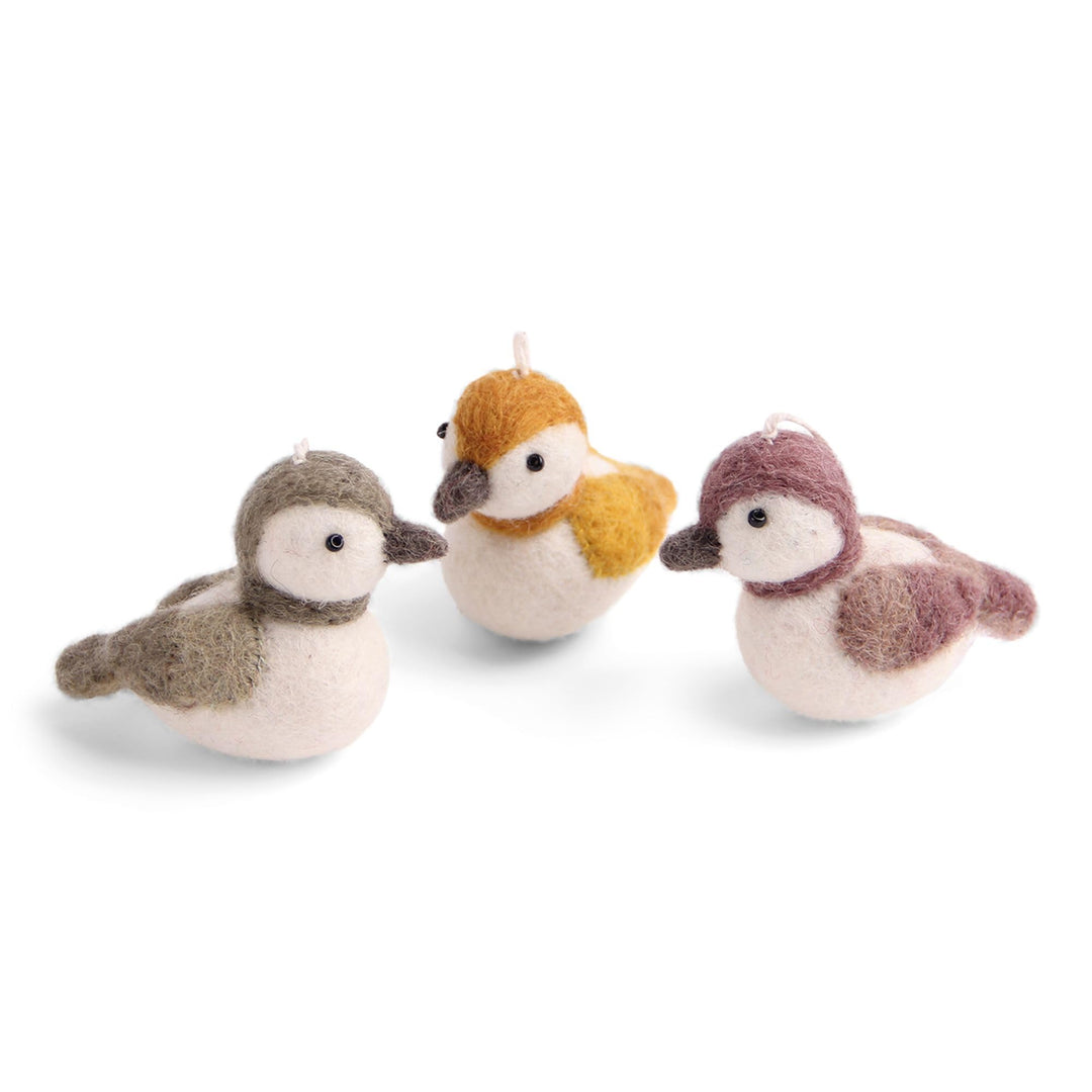 Én Gry & Sif Kleine Spatzen - Anhänger aus Filz, Weihnachts-Deko - 3 Stück Bunt, Bunt