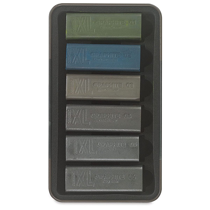 Derwent 2302010 Graphit-Stift, XL, 6 Stück Graphiteblocks, Graphiteblocks