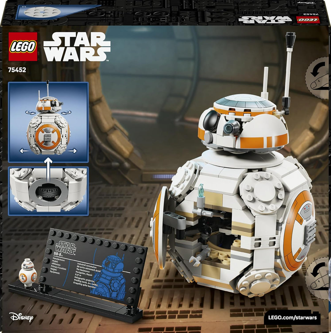 LEGO Star Wars 75452 Der Astromech-Droide BB-8 - Spielzeug mit drehbarem Kopf & rollendem Rad - DIY