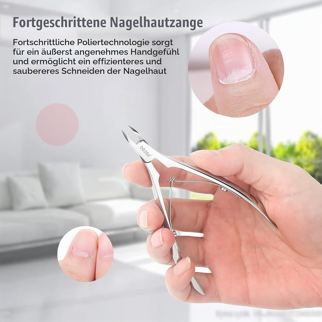 BEZOX Nagelhautzange mit ultrakleiner 4-mm-Klaue – professioneller Nagelhautschneider mit hochdichte