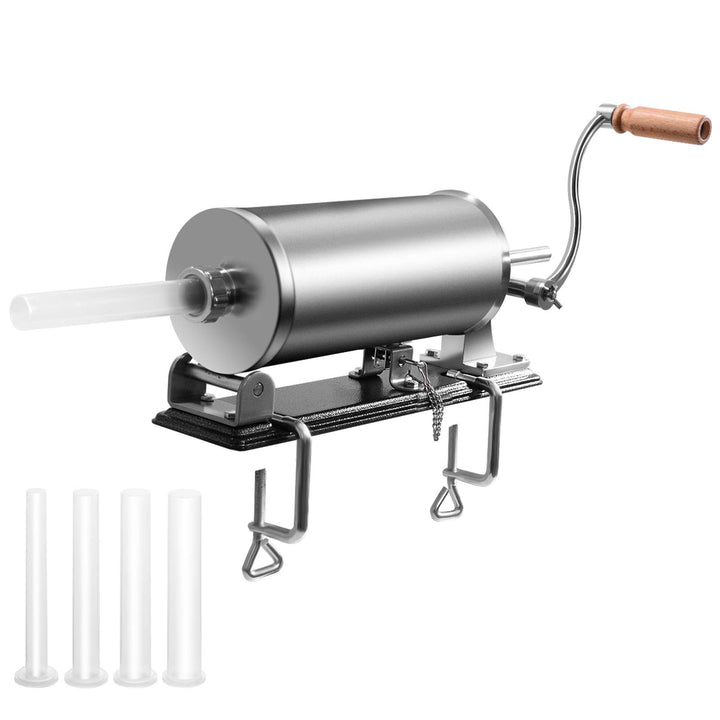 DREAMADE 3,6 L Wurstfüller Manuell, Wurstfüllmaschine mit 4 Füllrohre, Wurstfüller Edelstahl Wurstma