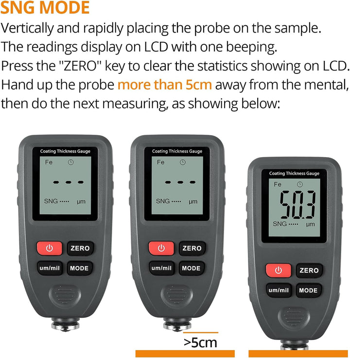 Neoteck Schichtdickenmessgerät Dickenmesser Auto mit LCD Display Automatische Ablesung Schichtdicken