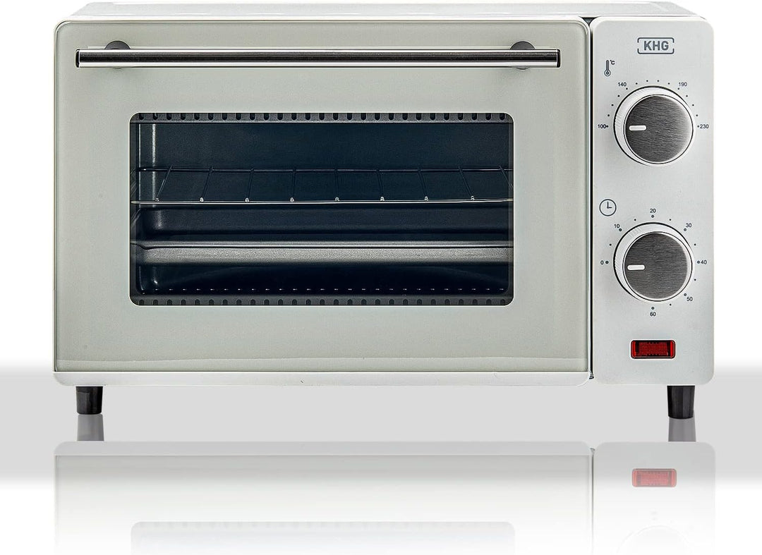 KHG Minibackofen MBO-10W aus Metall in weiss mit Ober-/Unterhitze, 10l Garraum, 650 Watt, inkl. Time